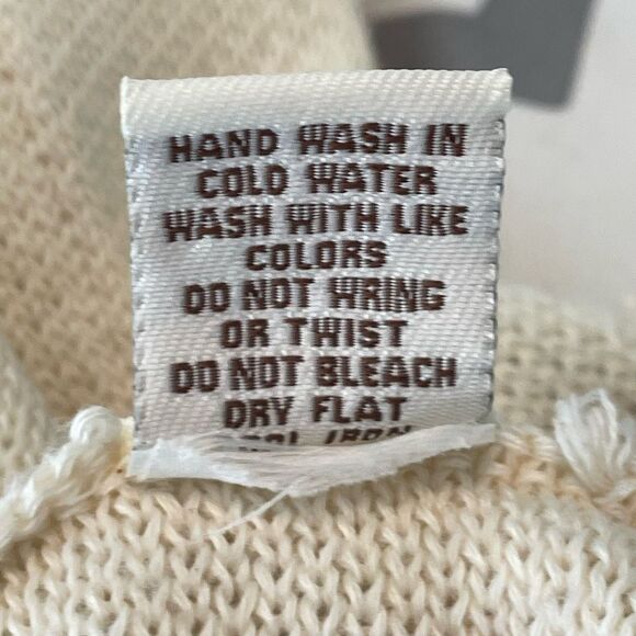 Ron Jon Baja Beach Hoodie Sweater Cream Striped Soft Knit Pullover M - Picture 8 of 8